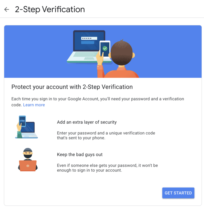 Get started with two-factor authentication