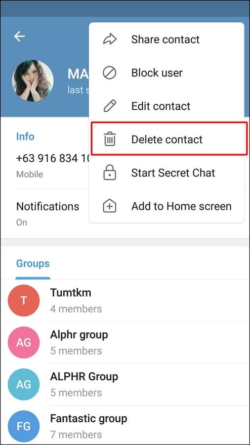 28 1 Telegram'da Bir Kişi Nasıl Silinir