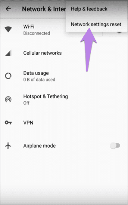 إعادة ضبط إعدادات الشبكة