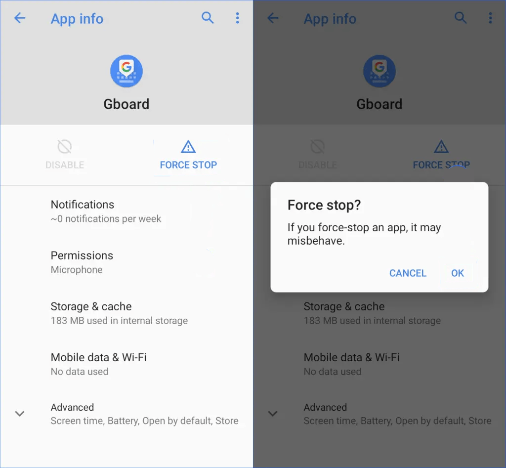 6179eeecbd62c حل مشكلة توقف Gboard باستمرار على جوالات أندرويد
