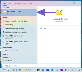 خيارات مستكشف الملفات
