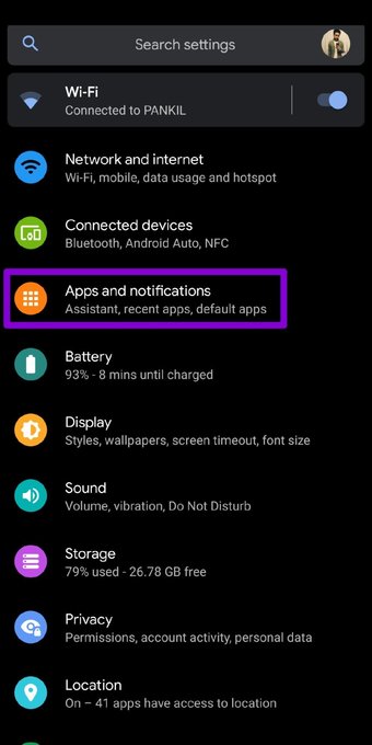 التطبيقات والإشعارات على أندرويد