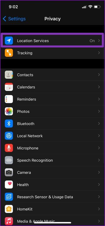 خدمة الموقع في i Phone