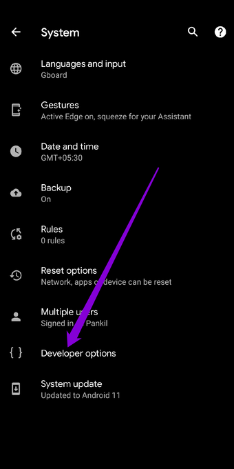خيارات المطور في أندرويد