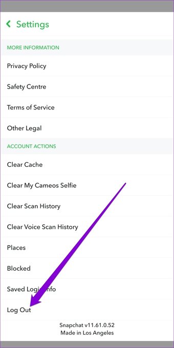 سجّل الخروج من سناب شات