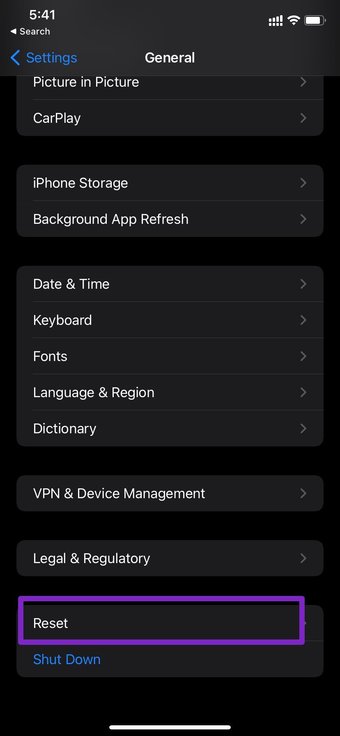 انقر فوق إعادة ضبط