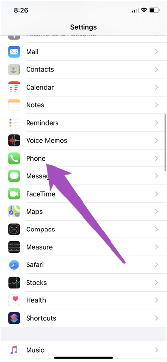 إصلاح فشل مكالمة iphone 08