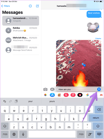 حيل نصائح Imessage مثل المؤثرات الخاصة Pew 1