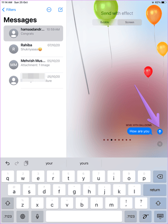 حيل نصائح Imessage مثل المؤثرات الخاصة بيو بيو 4
