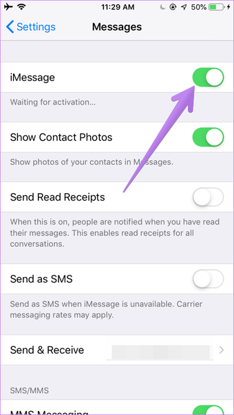 تم تسجيل خروج Imessage خطأ 2
