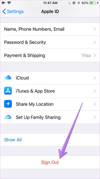 تم تسجيل خروج Imessage خطأ 9