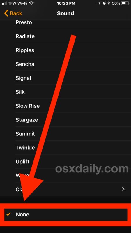 طريقة ضبط منبه صامت على آيفون يهتز فقط