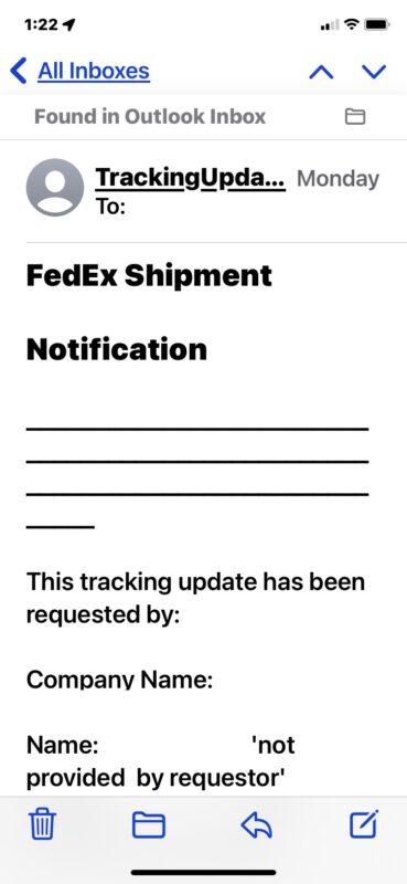 Message downloaded from server