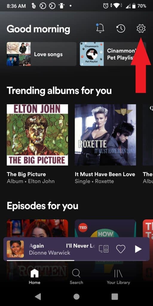 Cómo eliminar un dispositivo de Spotify 12 gear symbol