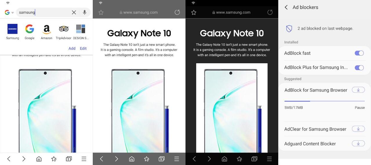 تطبيق Samsung Internet