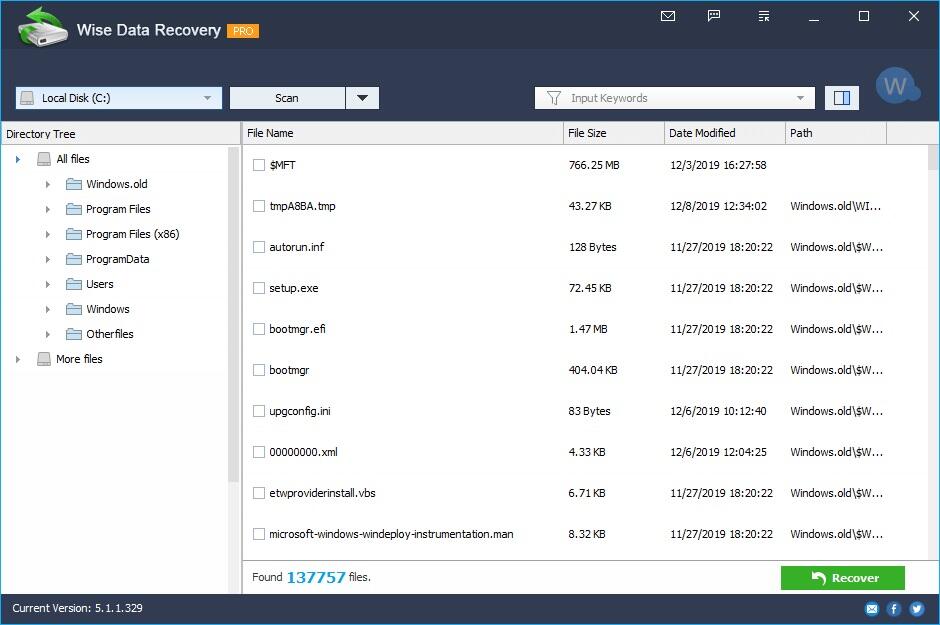 En iyi Ücretsiz Recovery Programı PC için 33 برنامج Wise Data Recovery