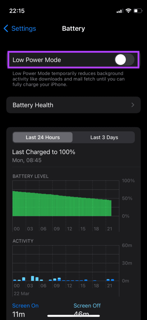 وضع الطاقة المنخفضة