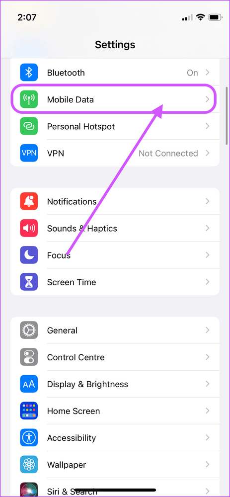 تحقق من الشبكة الخلوية وشبكة واي فاي 3
