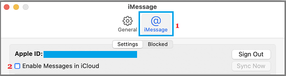 Disable iCloud Messages on ماك