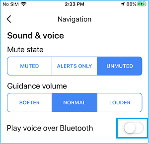 Disable Play Voice Over بلوتوث Option in Google Maps
