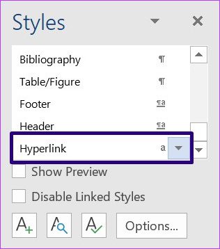 طريقة تنسيق الارتباطات التشعبية في مايكروسوفت وورد
