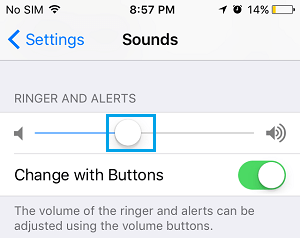 Adjust آيفون Ringer Alerts Volume