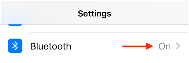 حدد بلوتوث من تطبيق الإعدادات