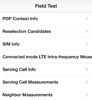 آيفون Field Test Mode
