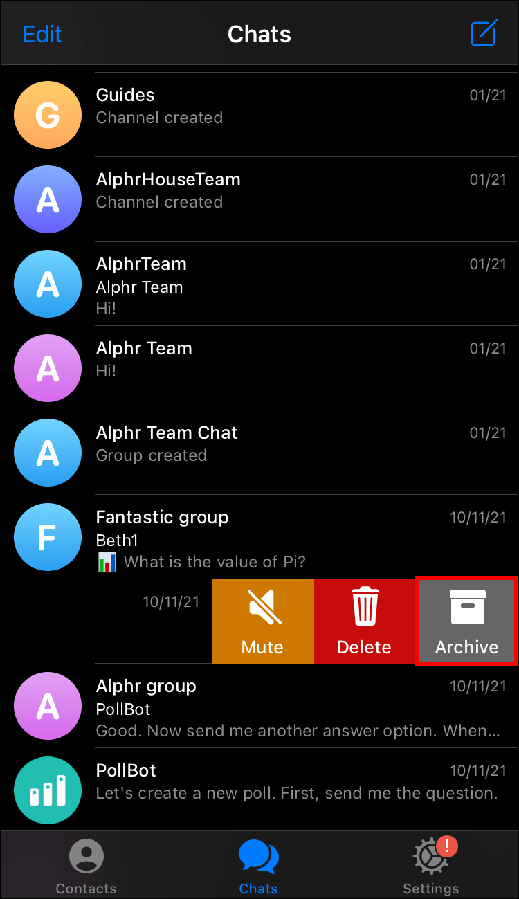 6263dc5bdcc56 طريقة اخفاء الدردشة في تيليجرام دون حذف