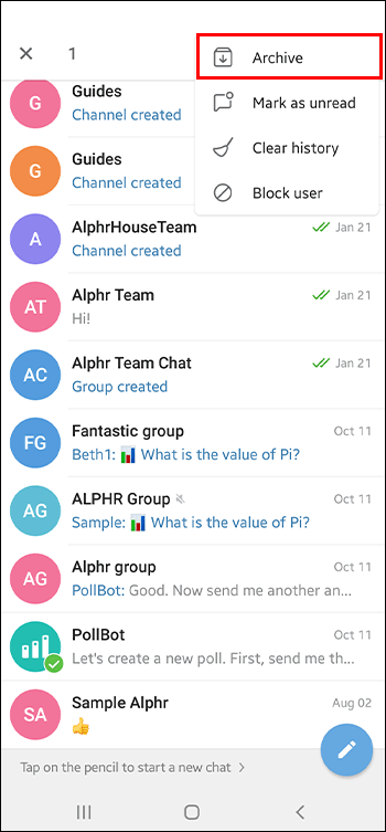 6263dc753ce35 طريقة اخفاء الدردشة في تيليجرام دون حذف