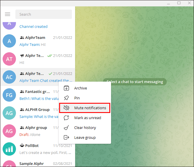 6263dc806618d طريقة اخفاء الدردشة في تيليجرام دون حذف