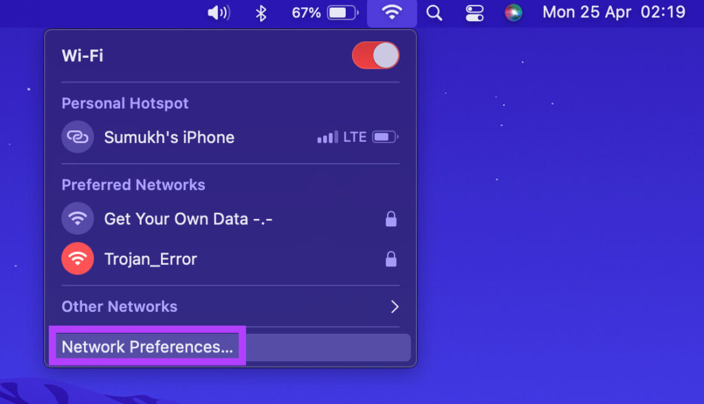 Network preferences