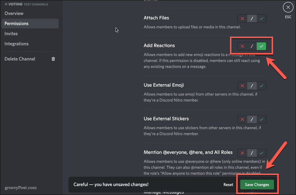 أذونات على الديسكورد