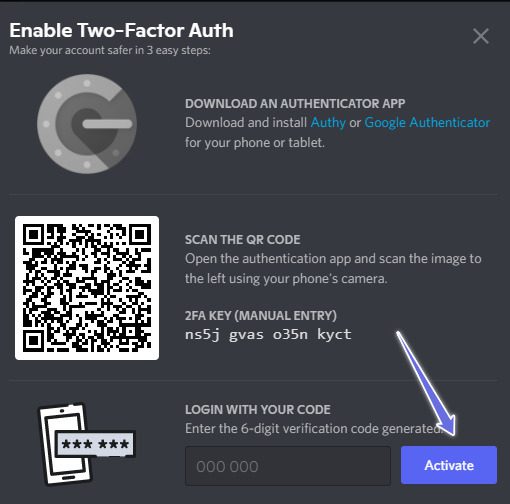 6271b3a053afd طريقة تفعيل المصادقة الثنائية (2FA) على ديسكورد