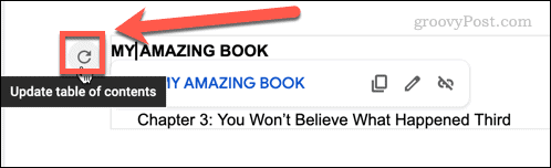 تحديث جدول محتويات مستندات جوجل
