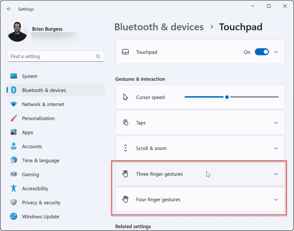 تخصيص إيماءات لوحة اللمس في نظام ويندوز 11
