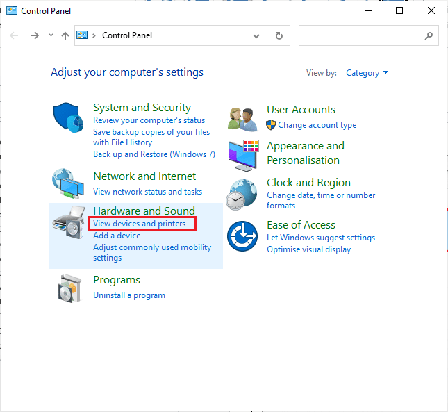 عرض الأجهزة والطابعات