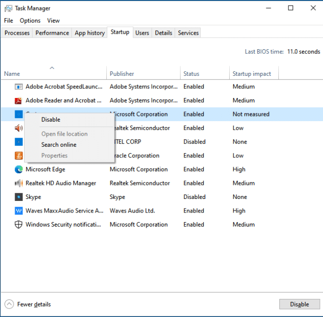 انقر بزر الماوس الأيمن على تطبيق الجهة الخارجية الذي تريد إيقافه
