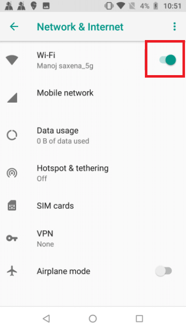 أعد تشغيل واي فاي. إصلاح انعكاس الشاشة الذي لا يعمل