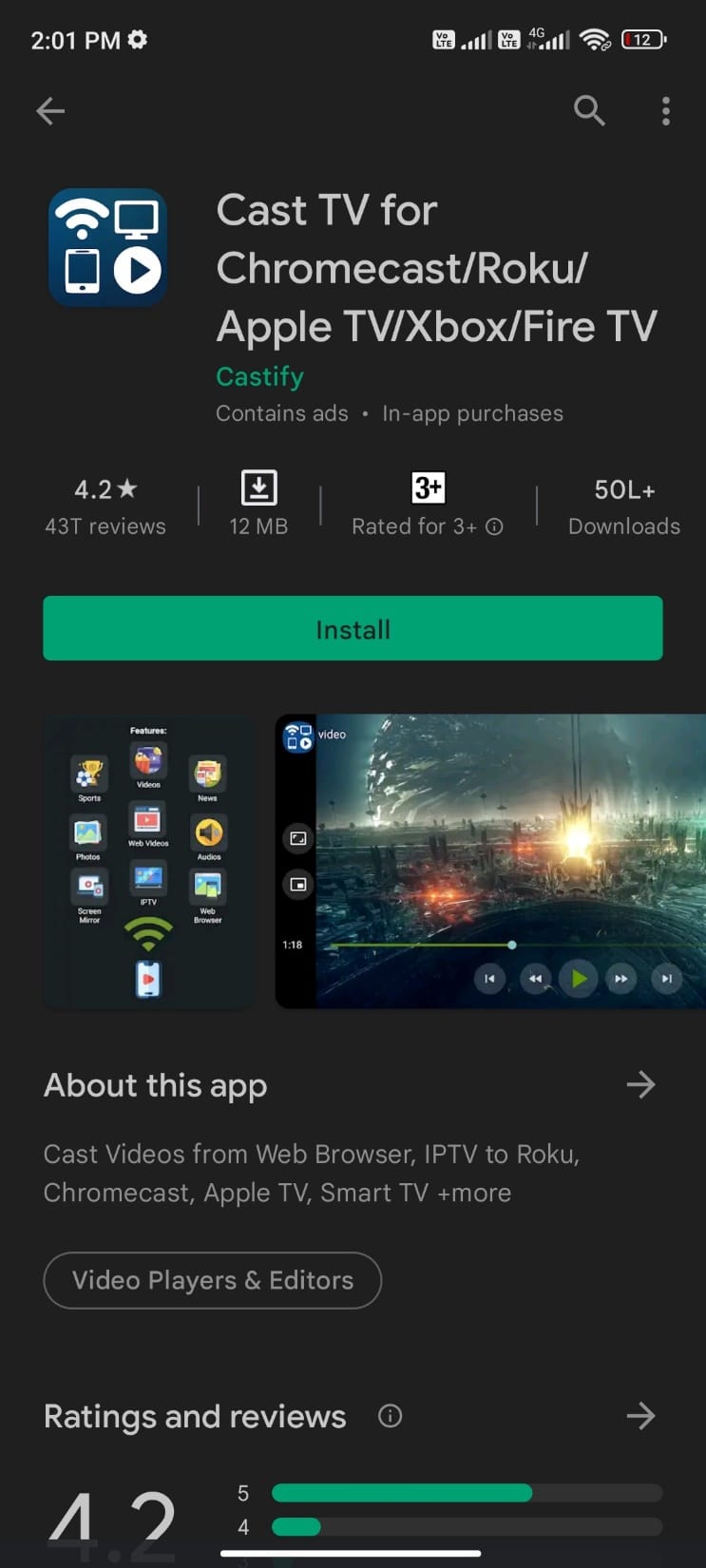 Cast TV لجهاز كروم كاست Roku Apple TV Xbox Fire TV