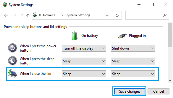 حل مشكلة استنزاف بطارية اللاب توب عند إغلاق الغطاء 23 Enable Sleep Mode When Lid is Closed