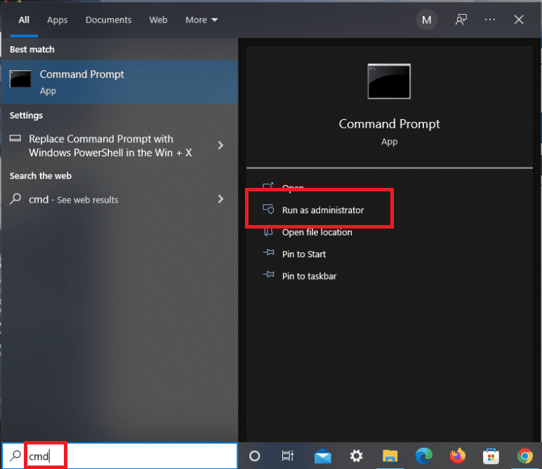 يتم تشغيل موجه أوامر cmd كمسؤول