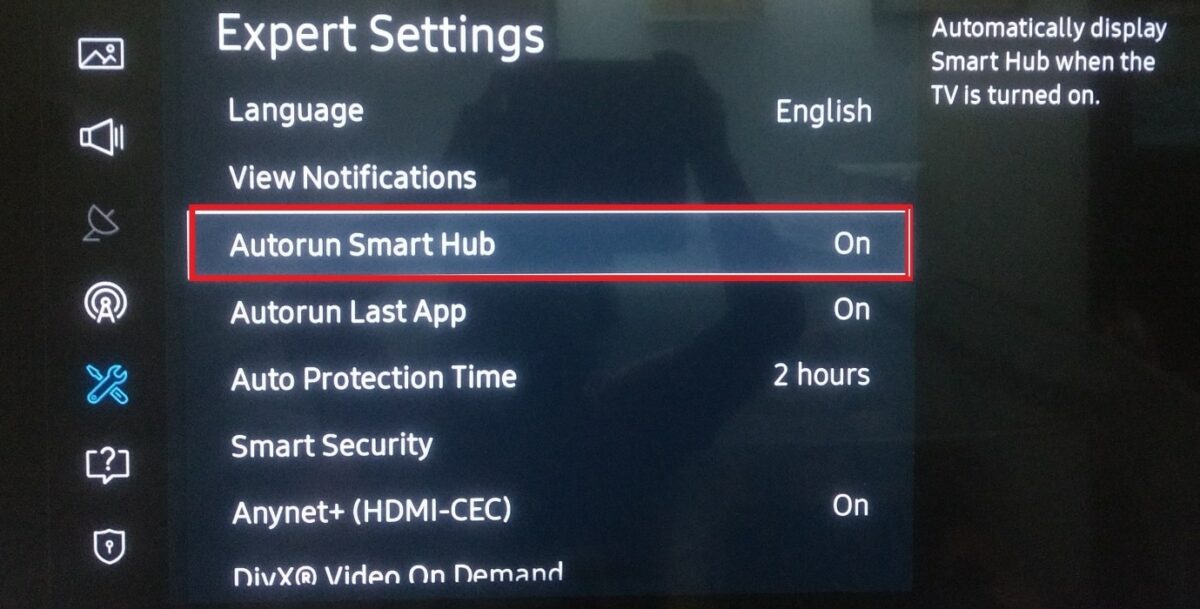 إعدادات الخبراء Sytem التشغيل التلقائي Smart Hub سامسونج Smart TV