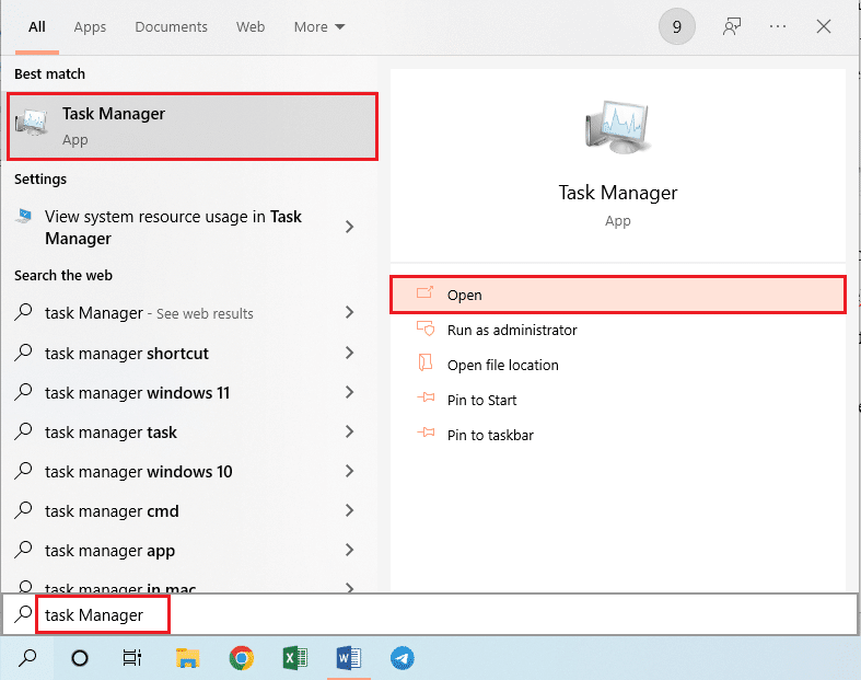 قم بتشغيل مدير المهام