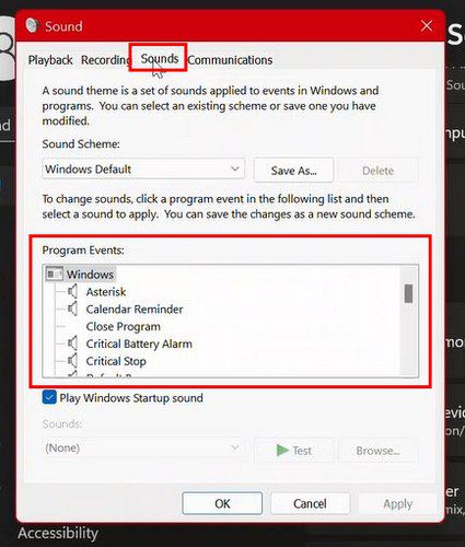 أصوات نظام ويندوز 11