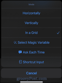 دمج وضع الإعدادات على iphone