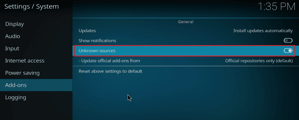 طريقة تثبيت SuperRepo على Kodi 42 بدّل شريط التمرير الموجود بجوار مصادر غير معروفة إلى تشغيل. طريقة تثبيت SuperRepo على Kodi