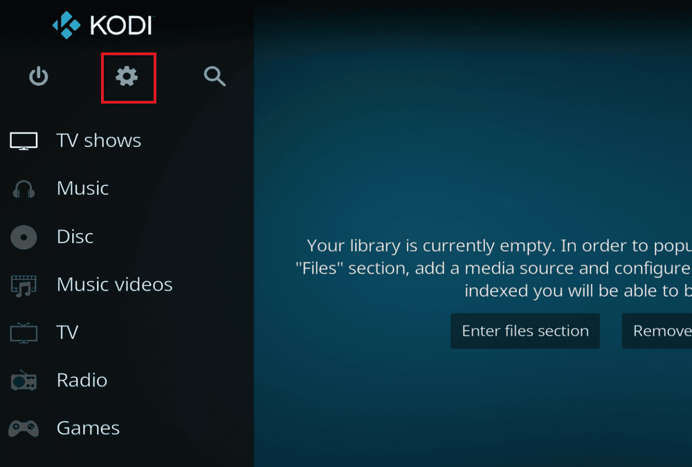 طريقة تثبيت SuperRepo على Kodi 53 قم بتشغيل Kodi وحدد رمز الترس