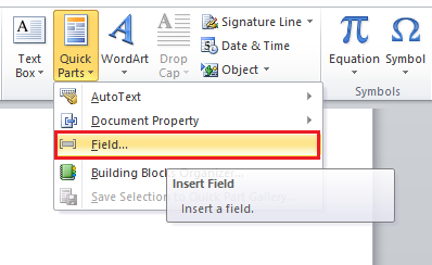 طريقة كتابة الأرقام الرومانية في Word 64 حدد الحقل فيه