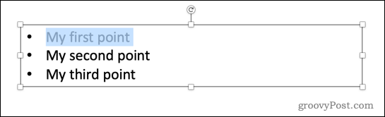 تمييز النص في باور بوينت